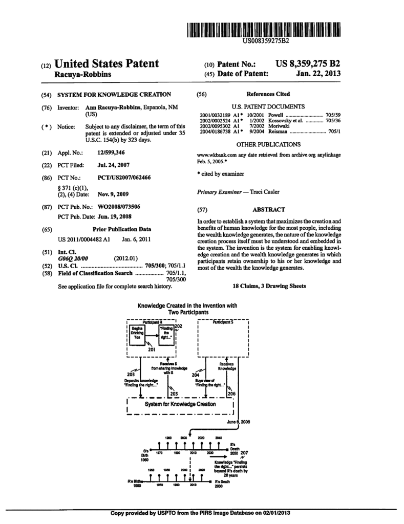 Cover of the patent